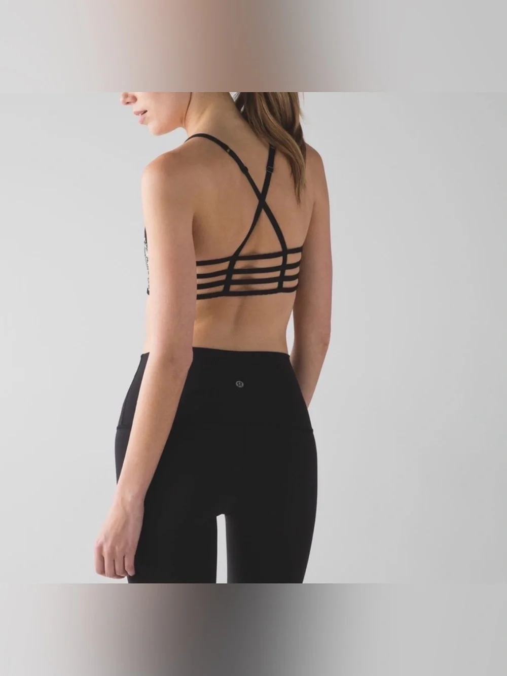 Lululemon Hot Spell Bra Mini Ripple Desert Olive Fatigue Green Black Size 6